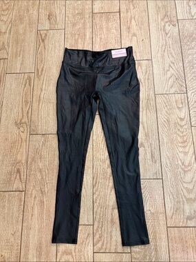 Serra Black Faux-Leather Leggings